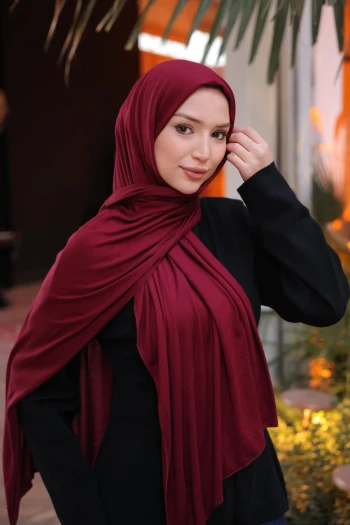 Bordo Cazz Scarf Penye Şal
