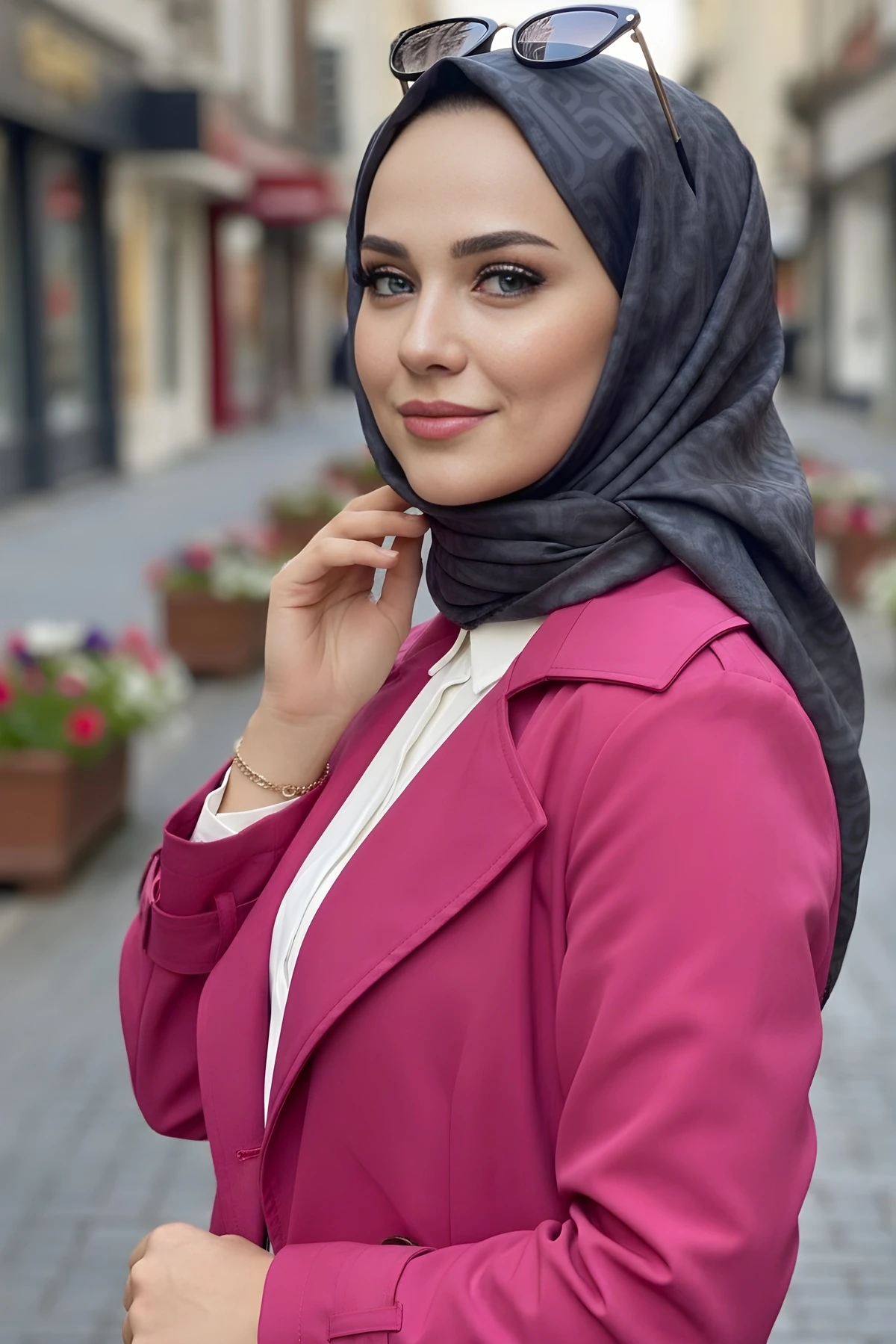 Füme Soft Dijital Pamuklu Eşarp