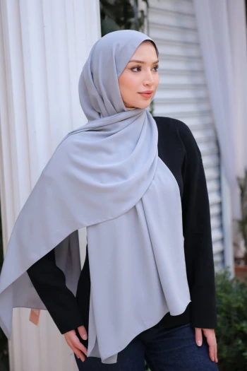 Gri Five Medine İpeği Şal