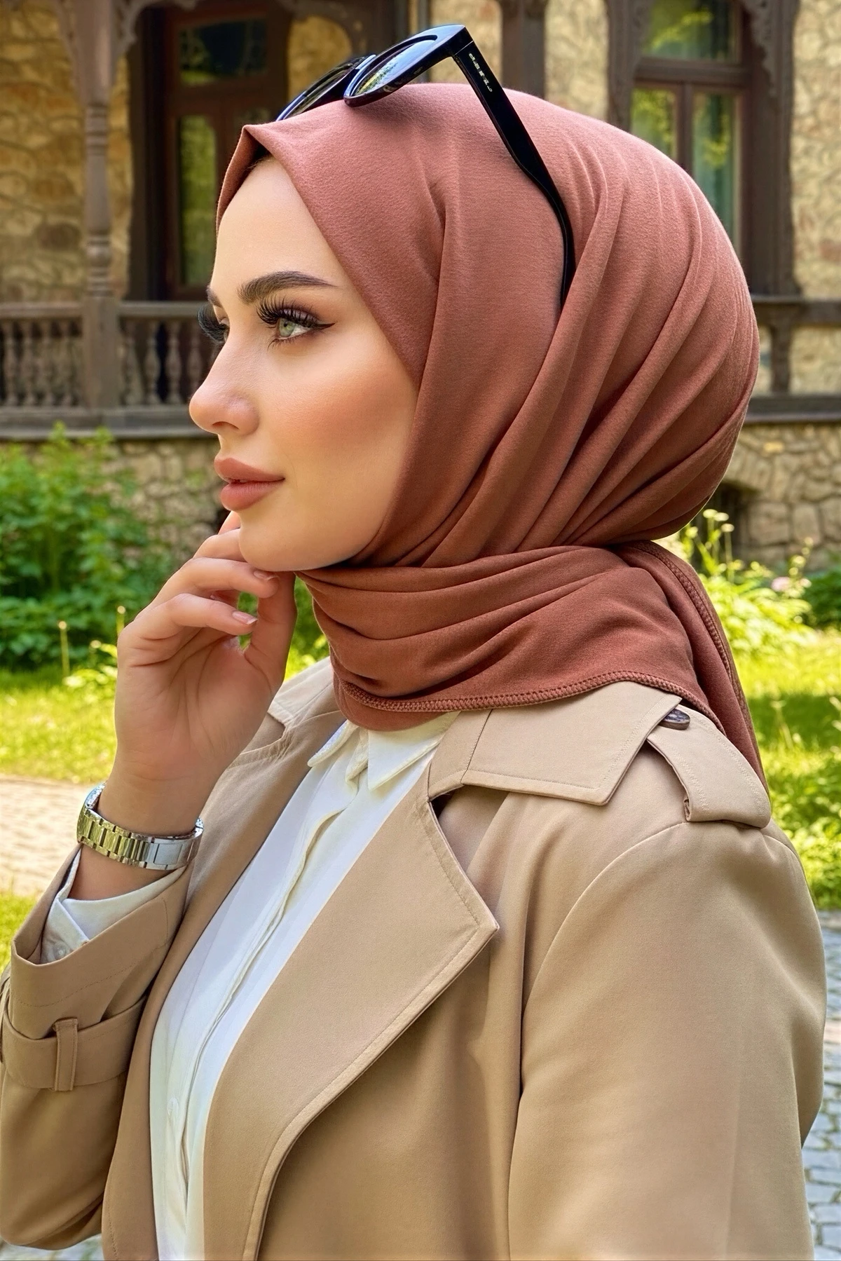 Kiremit Cazz Scarf Penye Şal