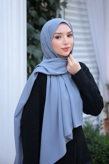 Koyu Gri Five Medine İpeği Şal