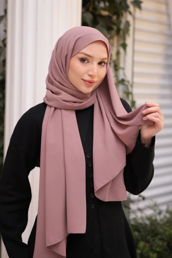 Koyu Pudra Five Medine İpeği Şal