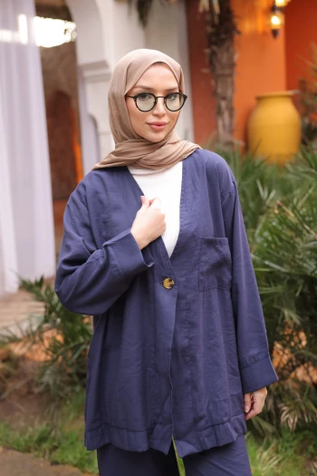 Lacivert Tek Düğmeli Ceket Pantolonlu Takım