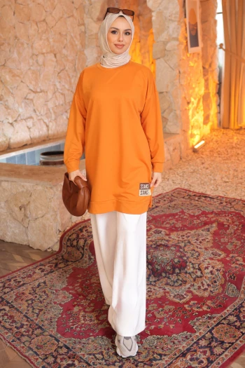 Orange Bisiklet Yaka Armalı Tunik