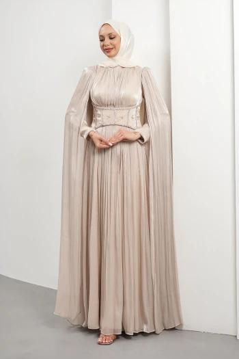 Taş Beli Taşlı Pelerinli Piliseli Abiye