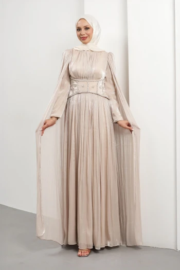 Taş Beli Taşlı Pelerinli Piliseli Abiye