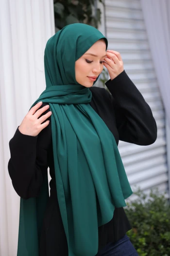 Zümrüt Yeşili Five Medine İpeği Şal