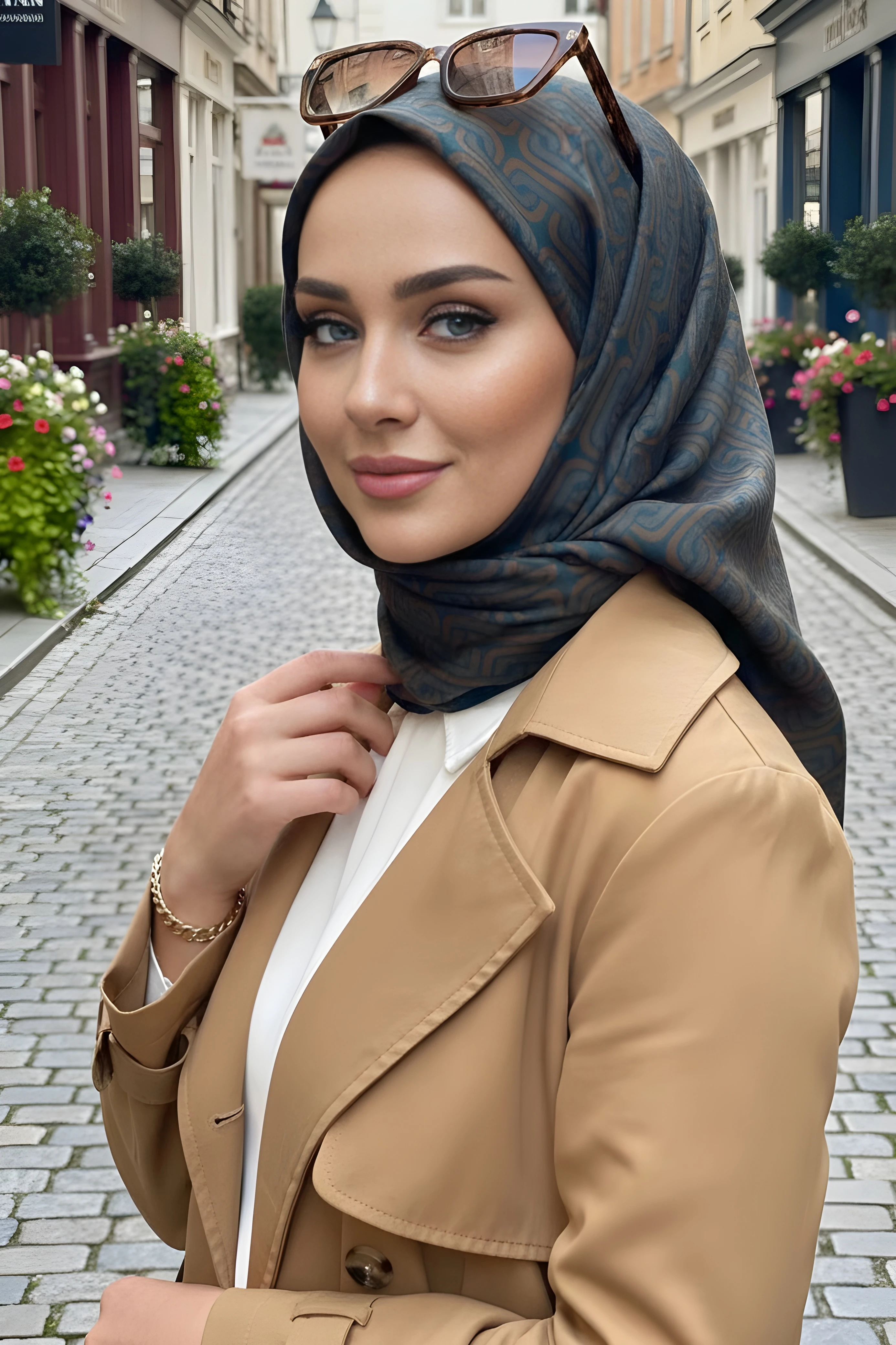 Zümrüt Yeşili Soft Dijital Pamuklu Eşarp