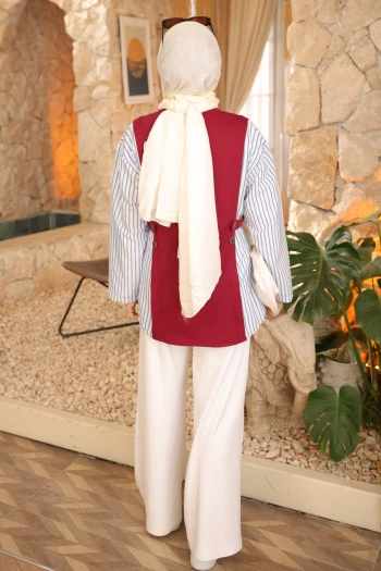 Bordo Gömlek Garnili Modal Sweat