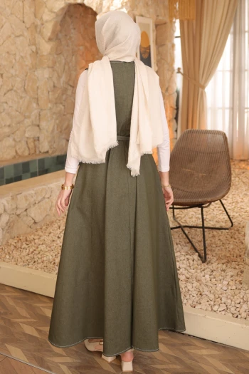 Haki Kemerli Cepli Kot Jile