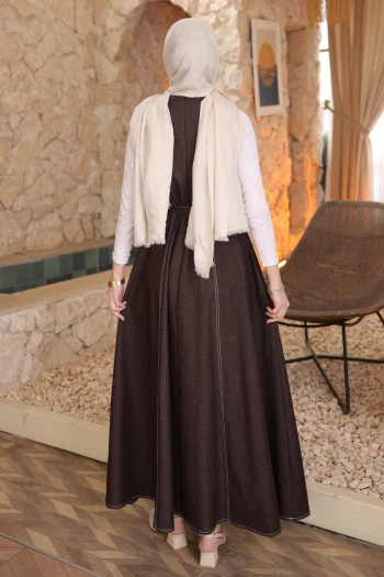 Kahverengi Kemerli Cepli Kot Jile