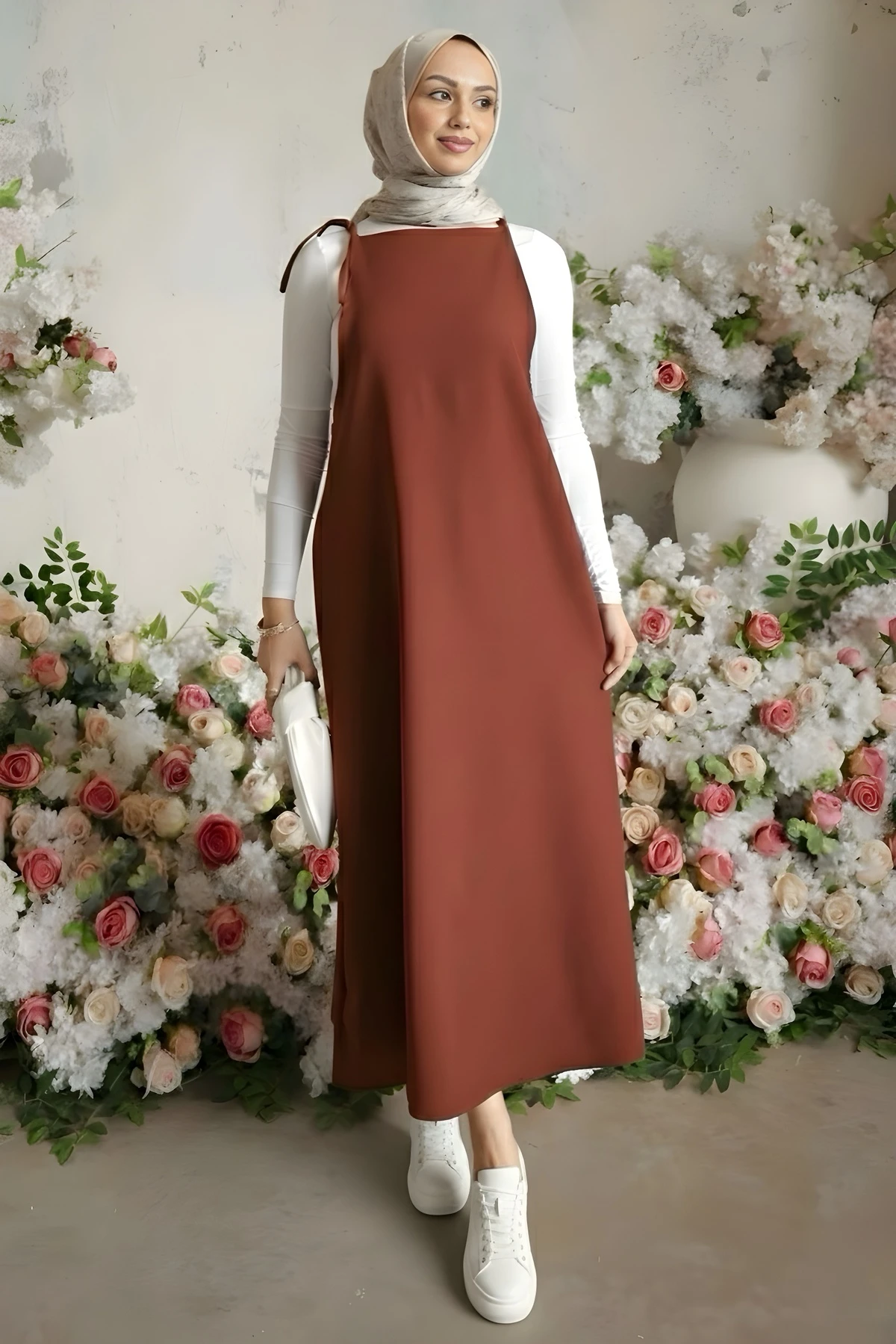 Kiremit İp Askılı Jile Elbise