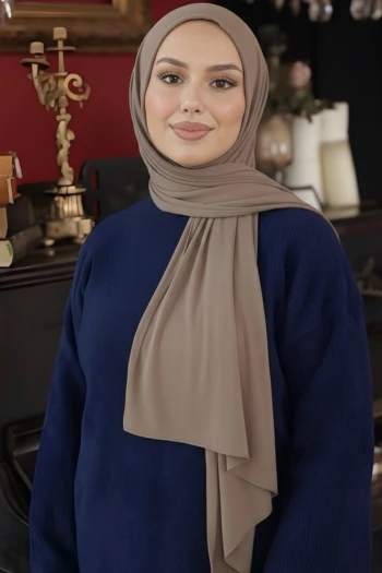 Koyuv Vizon Helen Önü Süngerli Pratik Penye Şal