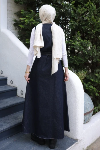 Lacivert Düğmeli Cepli Kot Jile