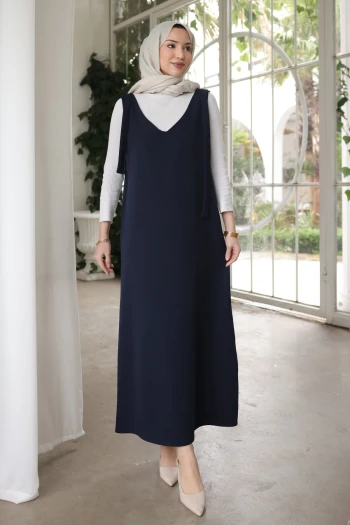 Lacivert Omzu Bağlamalı Jile