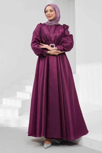 Mor Balon Kol Drapeli Abiye