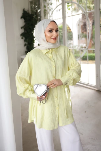 Sarı Kol Bağlamalı Gömlek