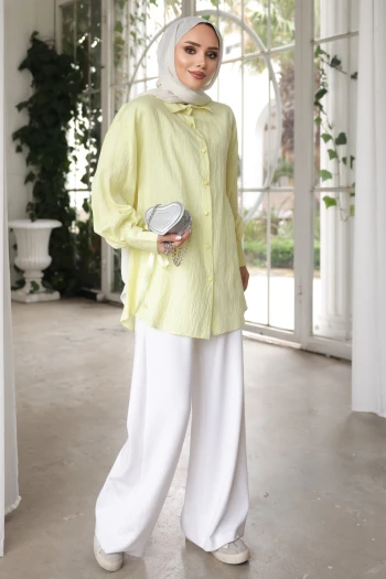 Sarı Kol Bağlamalı Gömlek