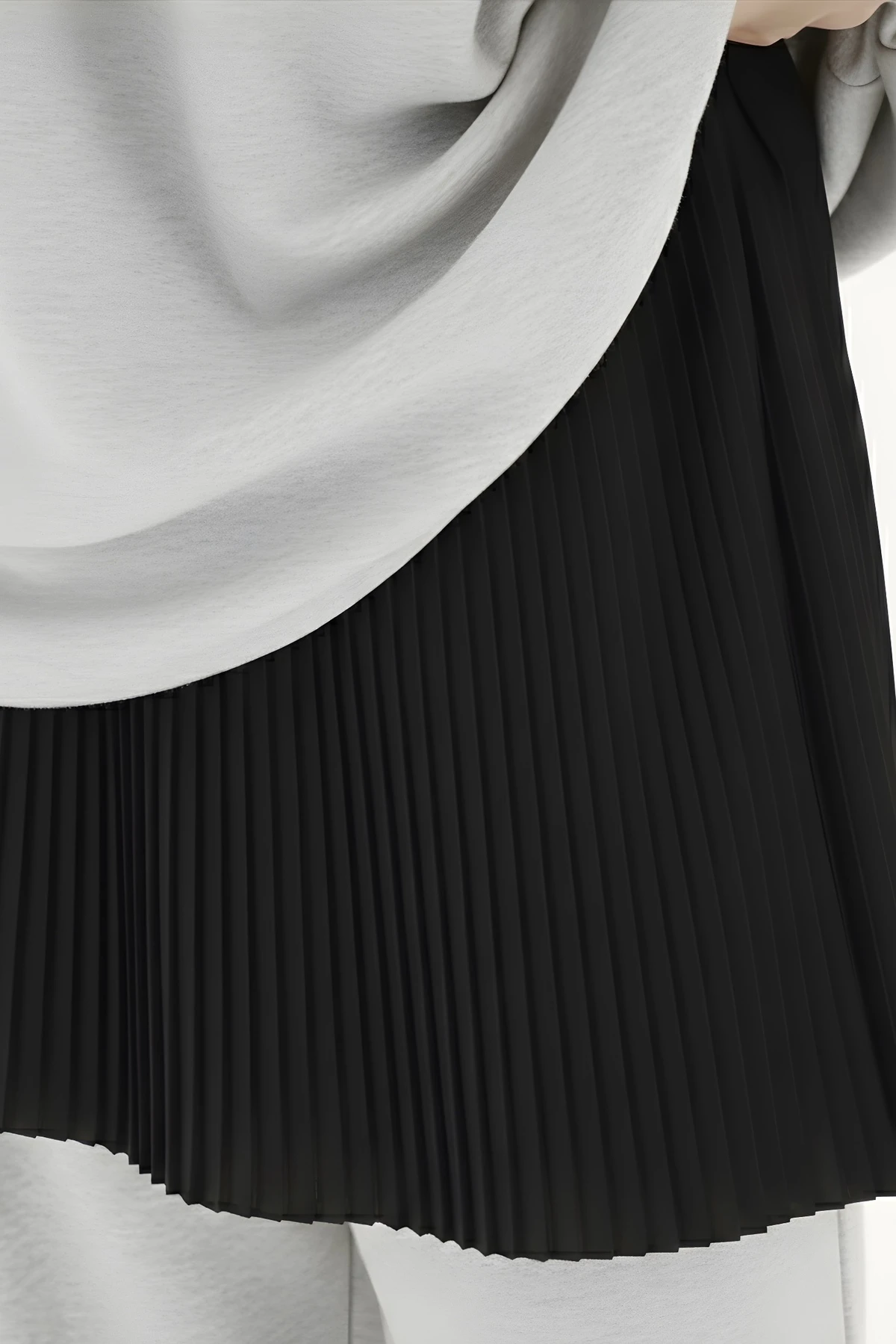 Siyah Lastikli Tunik İçini Uzatan Etek İçlik