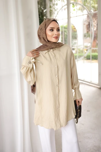 Taş Kol Bağlamalı Gömlek