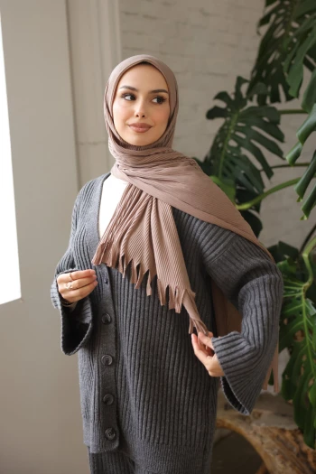 Vizon Helen Önü Süngerli Pratik Piliseli Şal