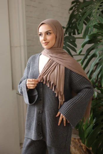 Vizon Helen Önü Süngerli Pratik Piliseli Şal