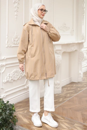 Vizon Taş İşlemeli Fermuarlı Kap