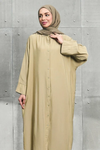 Vizon Yanları Yırtmaçlı Düğmeli Tunik