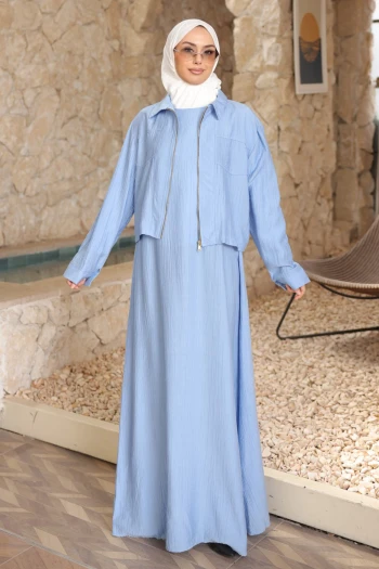 Bebe Mavi Ceket Kombinli Elbise