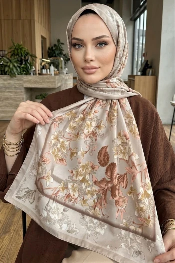 Bej Desenli Soft Şal