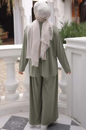 Haki Sweat Pantolonlu Modal Takım