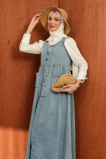 Mavi Düğmeli Cepli Kot Jile