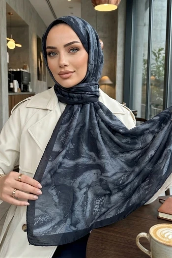 Siyah Füme İpekhan Seren Şal