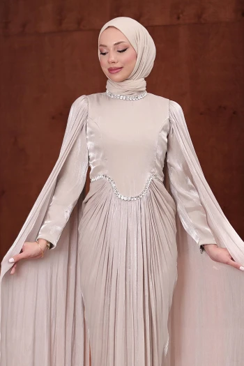 Taş Önü Drapeli Taşlı Abiye