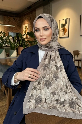 Vizon İpekhan Desenli Kraş Şal