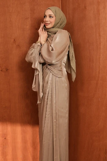 Vizon Ön Detaylı Şifon abiye