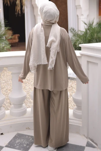 Vizon Sweat Pantolonlu Modal Takım