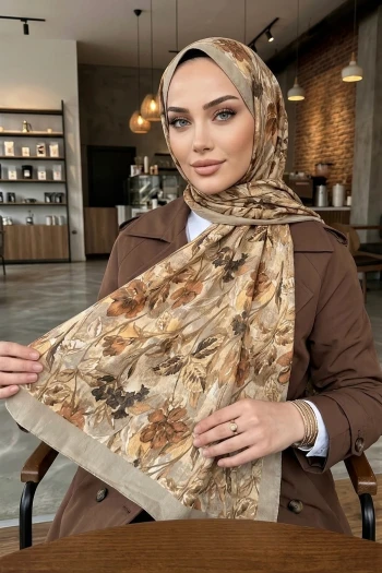Yeşil İpekhan Desenli Kraş Şal
