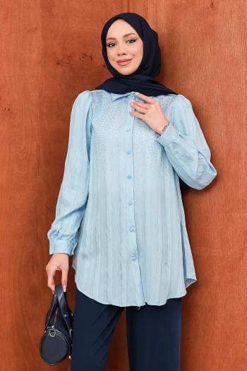 Bebe Mavi Taş Detaylı Düğmeli Tunik Tunik