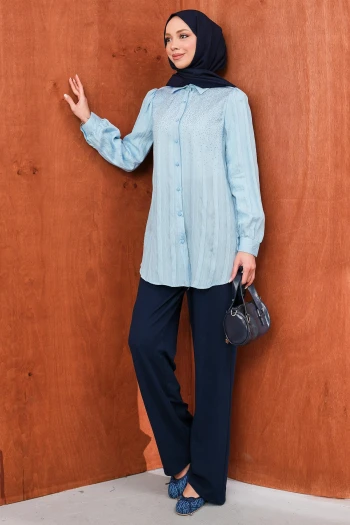 Bebe Mavi Taş Detaylı Düğmeli Tunik Tunik