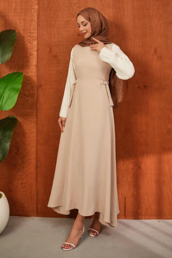 Bej Kendinden Kemerli Dabıl Jile