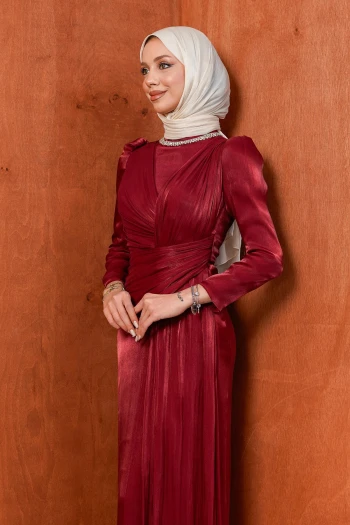 Bordo Vibrant Abiye