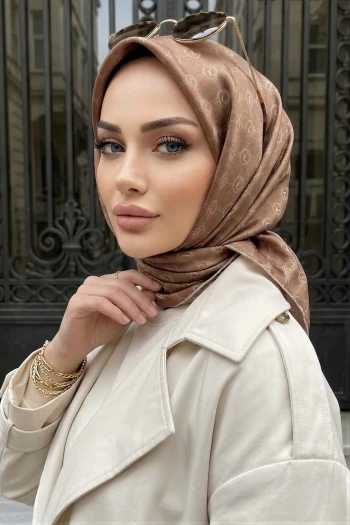 Camel Trend Dijital Twil- Rayon Krisital Eşarp