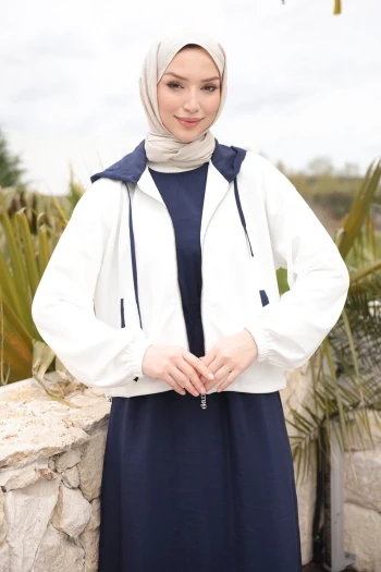 Ekru Garnili Hırka Elbise İkili Kombin