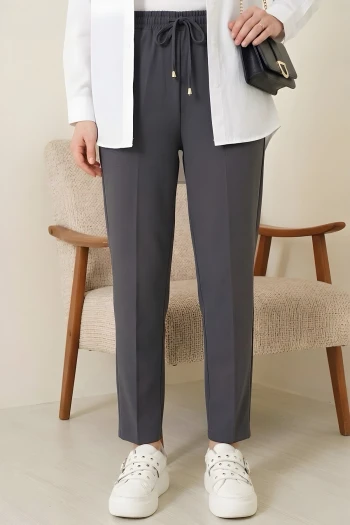 Füme Bel Lastikli Cepli Dabıl Havuç Pantolon