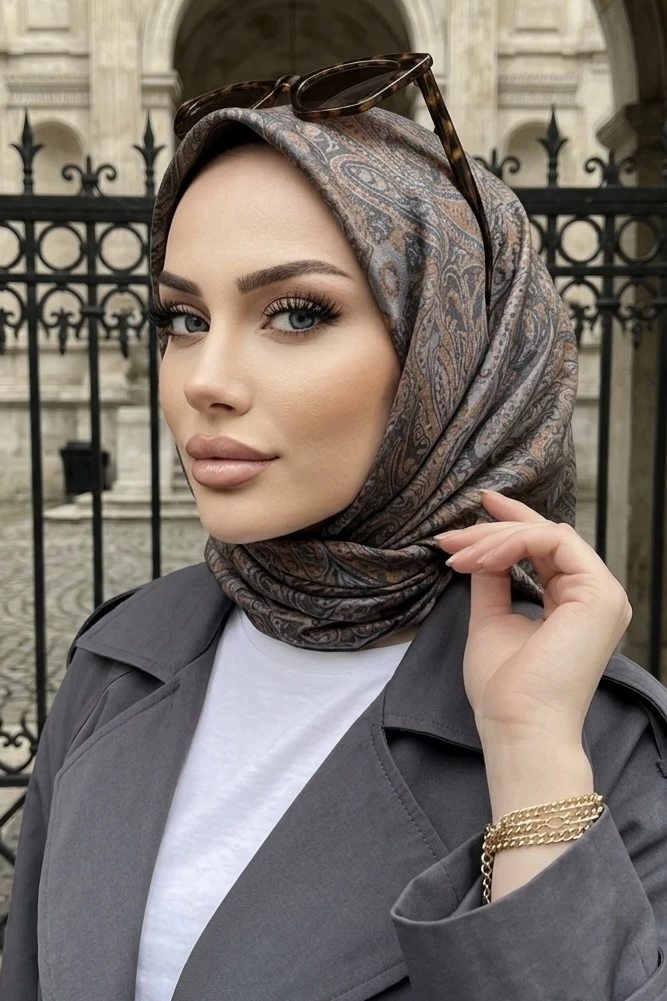 Füme Trend Dijital Twil- Rayon Krisital Eşarp