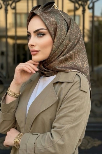 Haki/Vizon Trend Dijital Twil- Rayon Krisital Eşarp