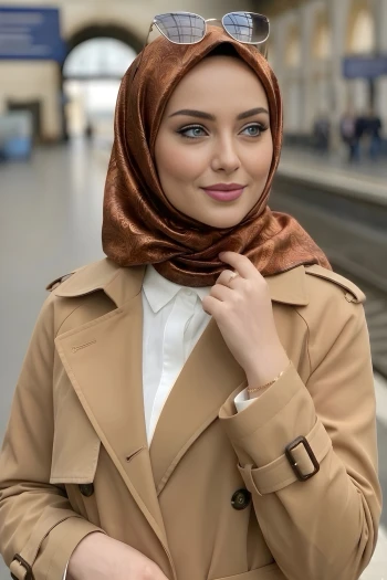 Kiremit Trend Dijital Twil- Rayon Krisital Eşarp