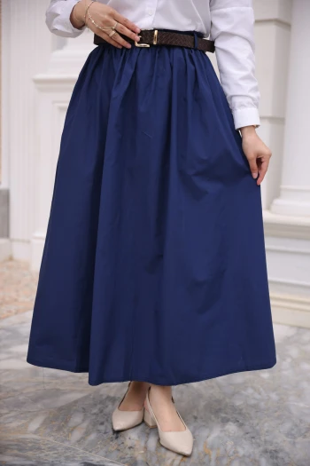 Lacivert Kemerli Cepli Polin Etek