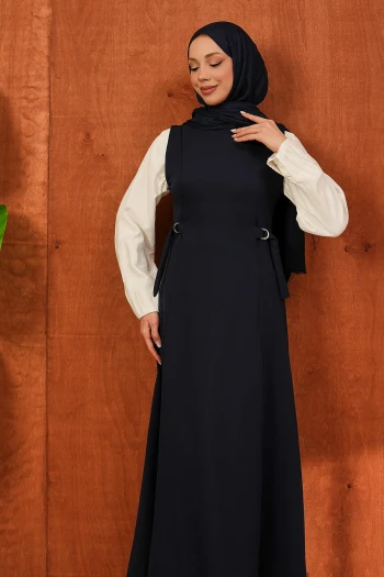 Lacivert Kendinden Kemerli Dabıl Jile